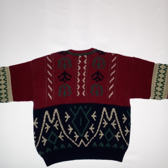 Vintage 90s OshKosh B'Gosh Wool Blend Knit Grandpa Sweater Italy Mens Large Tall - Picture 7 of 10